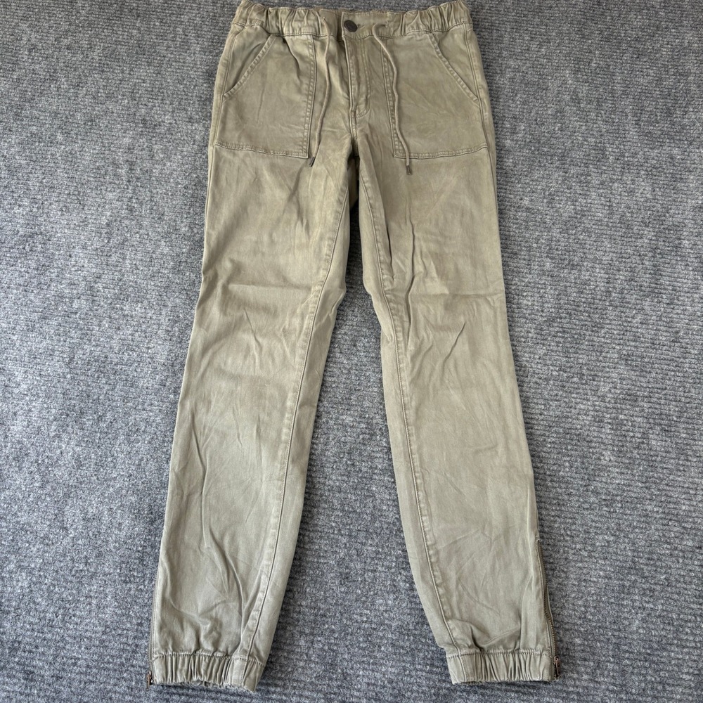 American Eagle Super Stretch Cargo Jogger Pants Olive Green Ankle Zip Womens 8